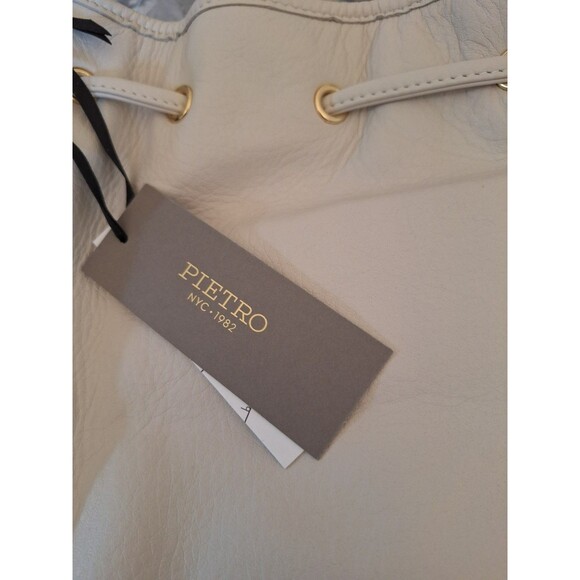 Pietro NYC White Leather Fringe Western Bag NWT NINA FRINGE BUCKE - Picture 10 of 14